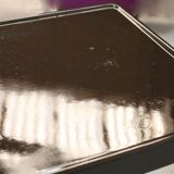 Fiberglass table, brown, France, circa 1970