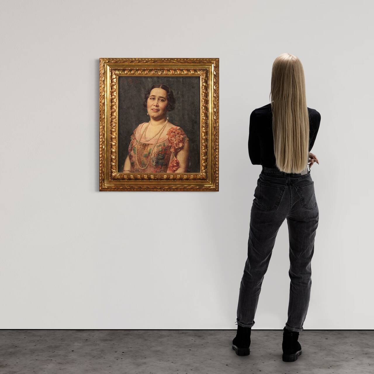 Portrait of a lady signed Angelo Garino and dated 1931