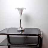 White fleur-de-lys lamp, murano glass, Italy, 1970