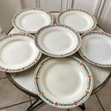 lot of 6 hollow plates Terre de Fer St Amand model "Molière" XXth