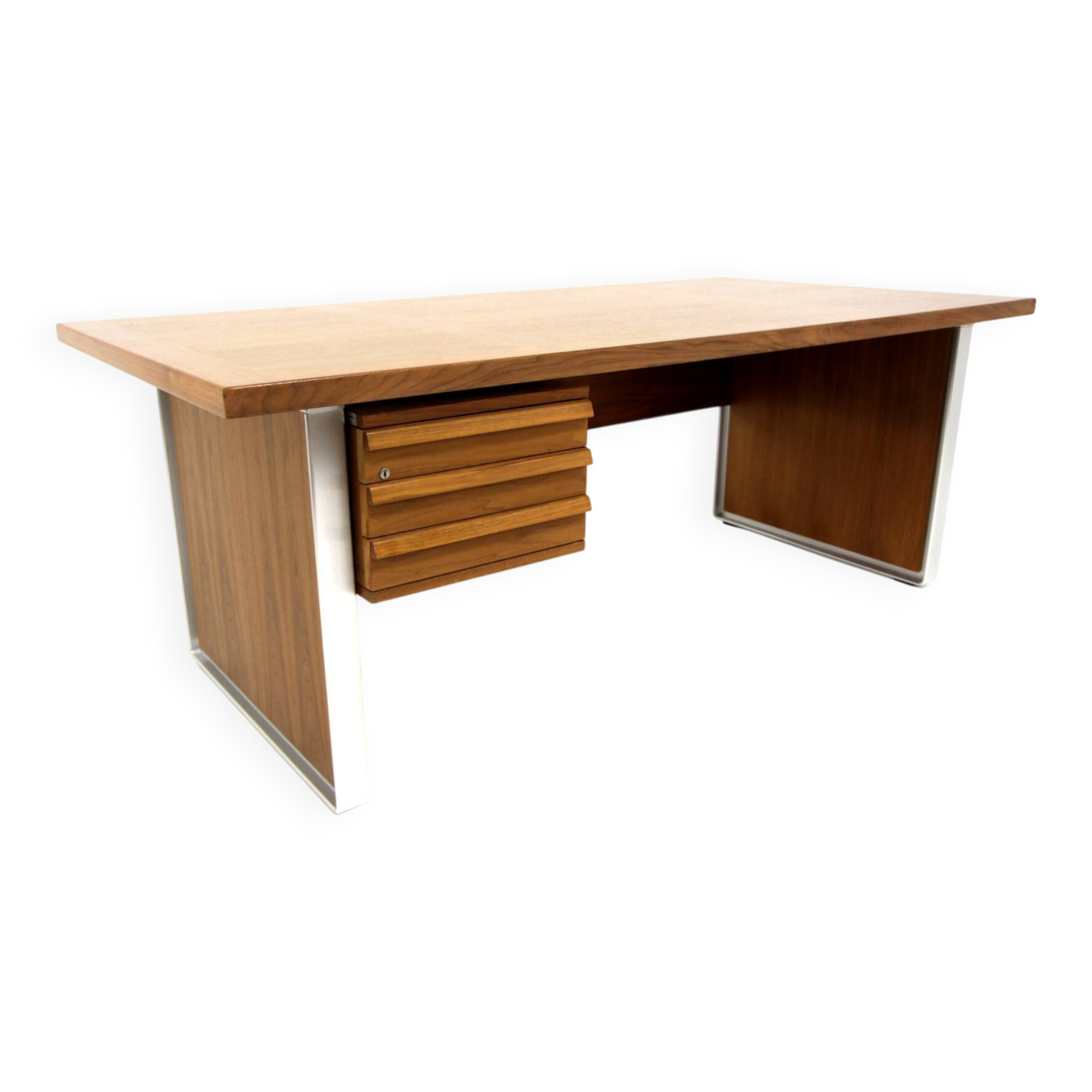 Scandinavian walnut desk, Karl Erik Ekselius, JOC, Vetlanda, Sweden, 1950
