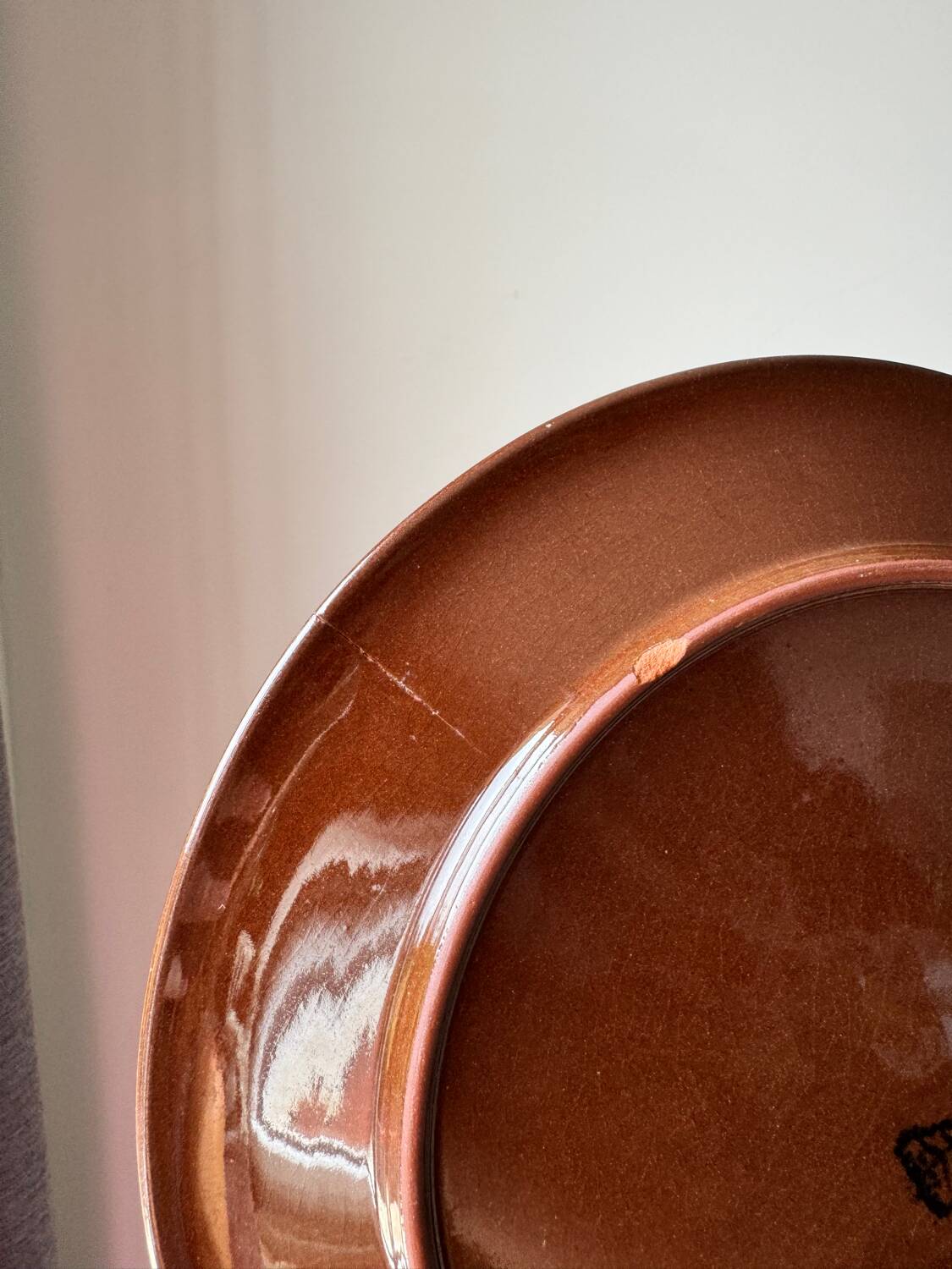 Set of old enamelled terracotta plates