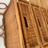 Bamboo and rattan bedside table
