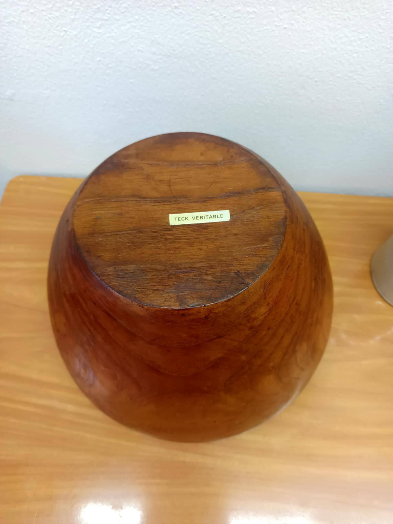 Large vintage teak bowl