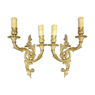 Pair of Rocaille, Rococo style sconces