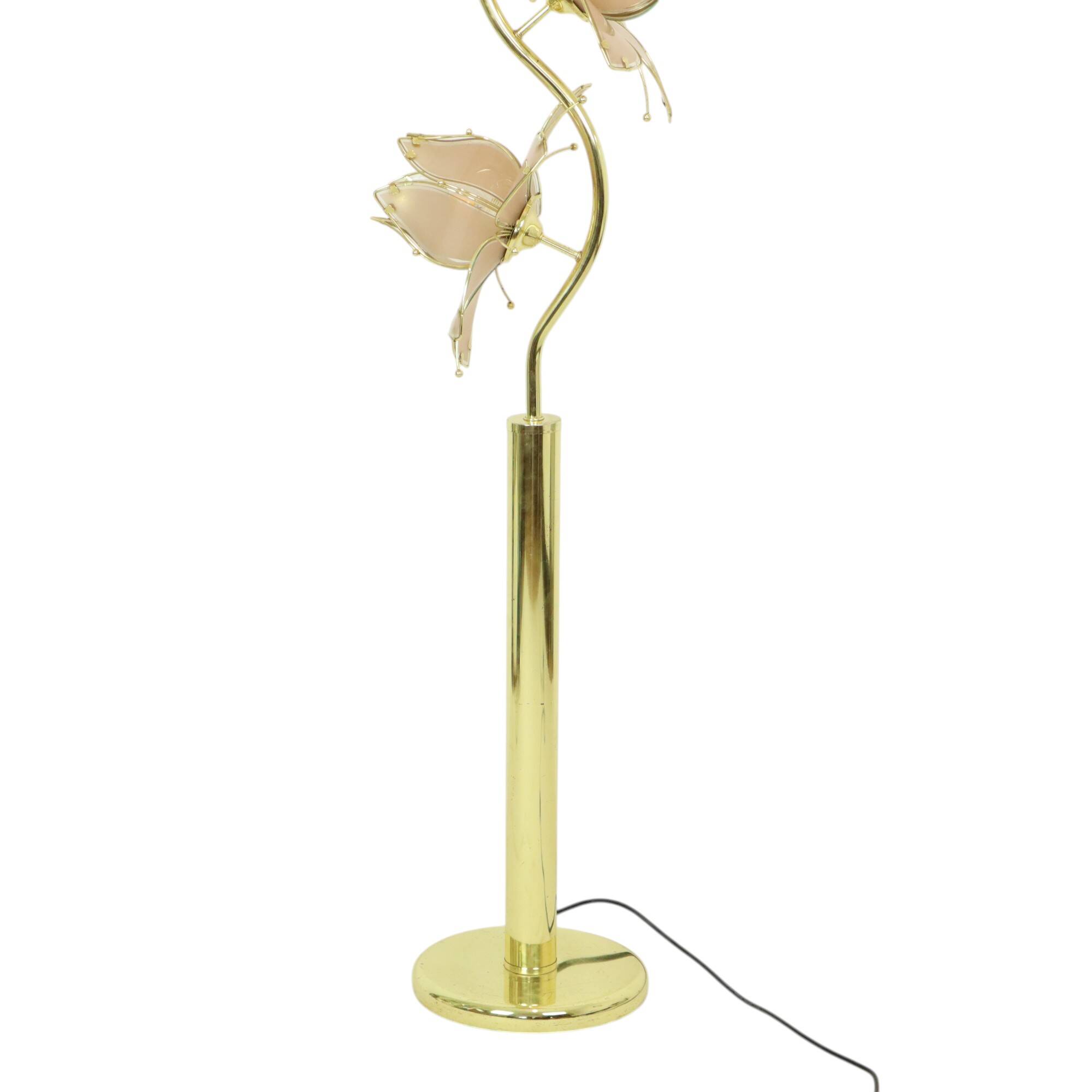 Italian Lotus Lamp XL Floor Lamp Hollywood Regency 190cm