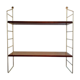 Shelf wall brass and wood vintage