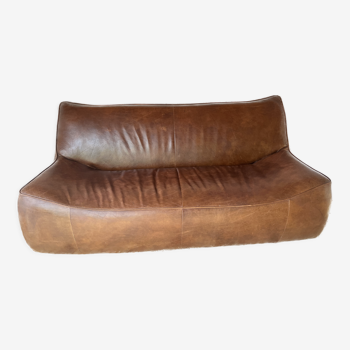 Cognac leather sofa in the taste of gerard van den berg