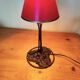 Wrought iron lamp - Art Nouveau lamp, black metal, plant decoration.