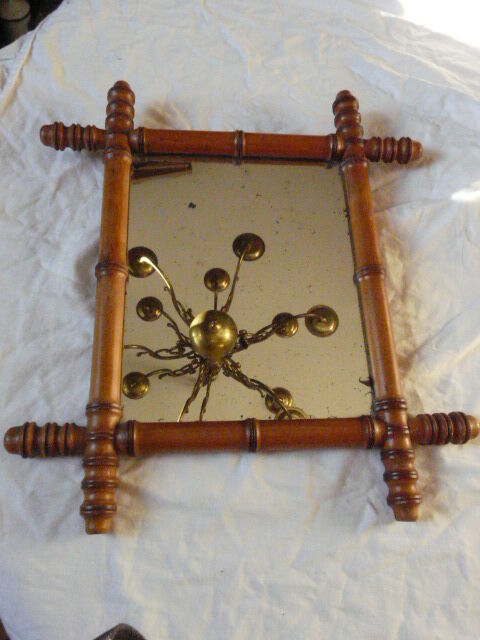 Wood imitation bamboo vintage mirror