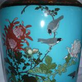 Vase chinois ancien en émaux cloisonnés 33 cm