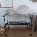 Desserte-console en métal et laiton vintage