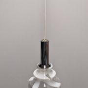 Suspension en verre Murano marbré blanc, Italie vers 1970