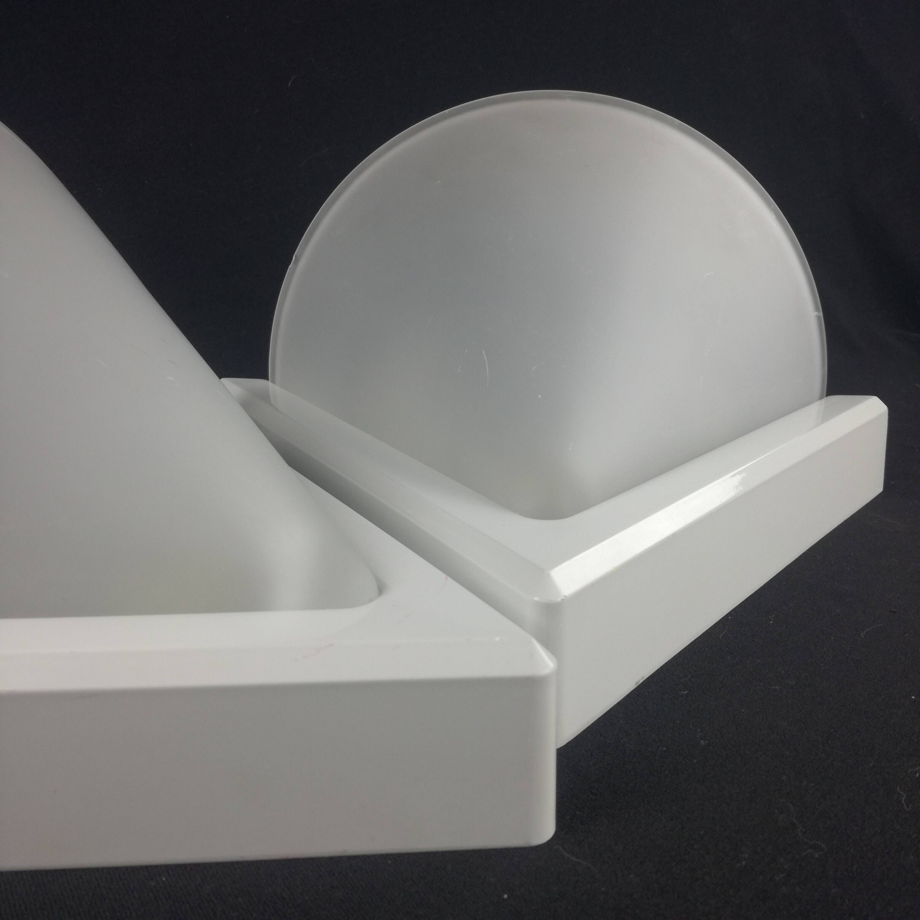 Space Age wall lights in ABS plastic and frosted glass, set of 2