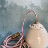 Beige ceramic lamp and decorative bowl