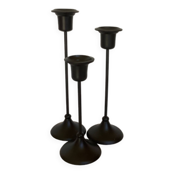 Scandinavian trio of candlesticks with tulip base