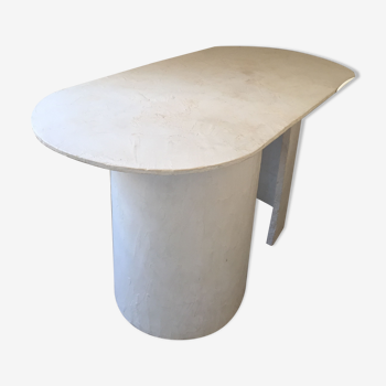 Oval table design in waxed concrete
