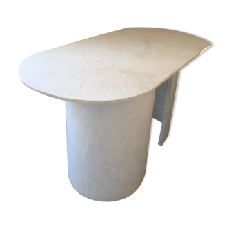 Oval table design in waxed concrete