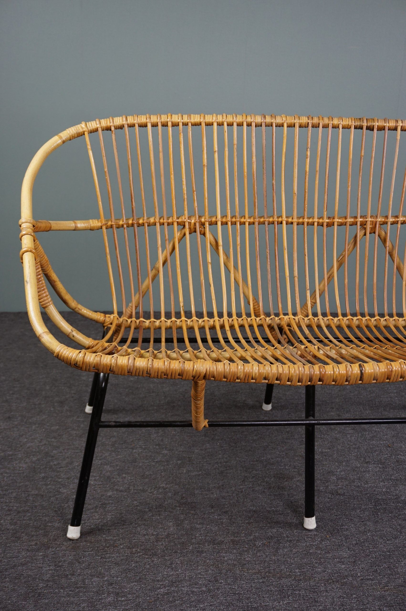 Rattan bench by Rohé Noordwolde