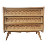 Vintage rattan chest of drawers