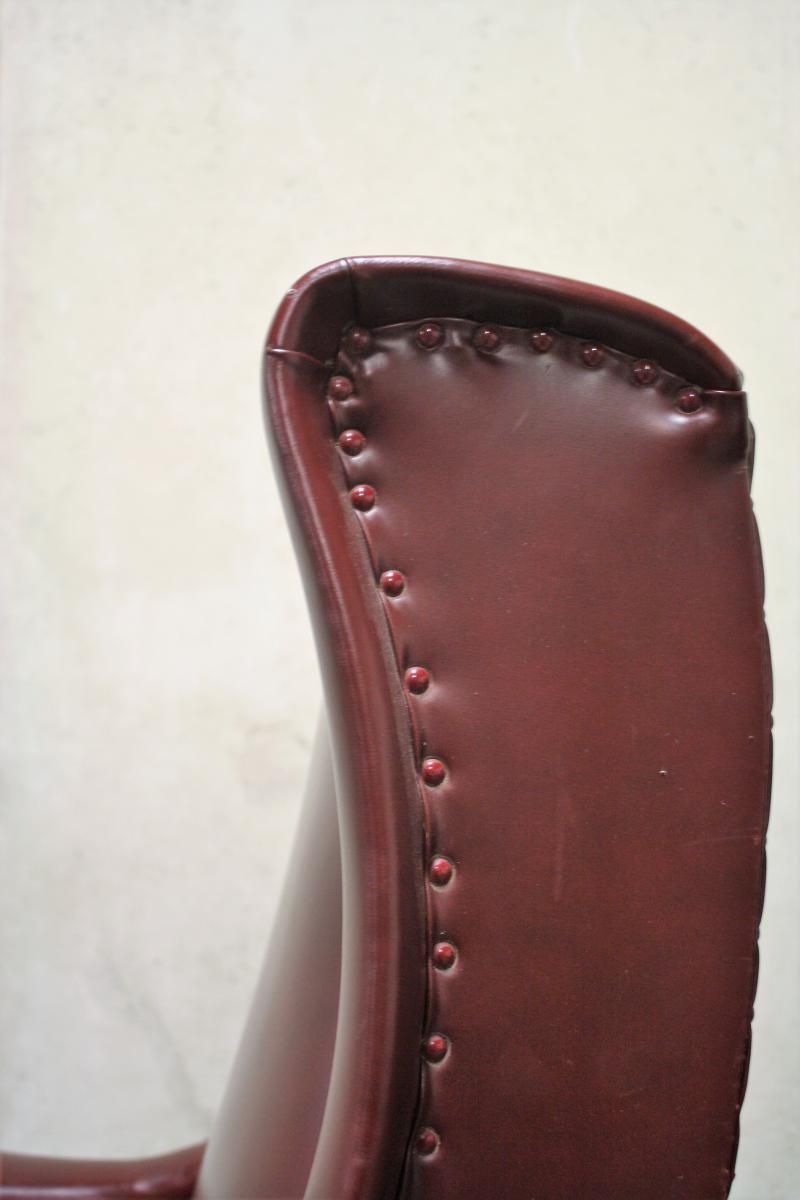 Pair of armchairs vintage with feet brass Italy 1960 s