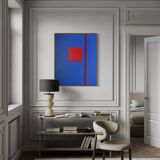Art abstrait sur toile tendue 100x81cm That blue