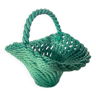 Green woven slip basket