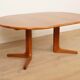 Vintage round dining table | extendable | teak | 121-173 cm