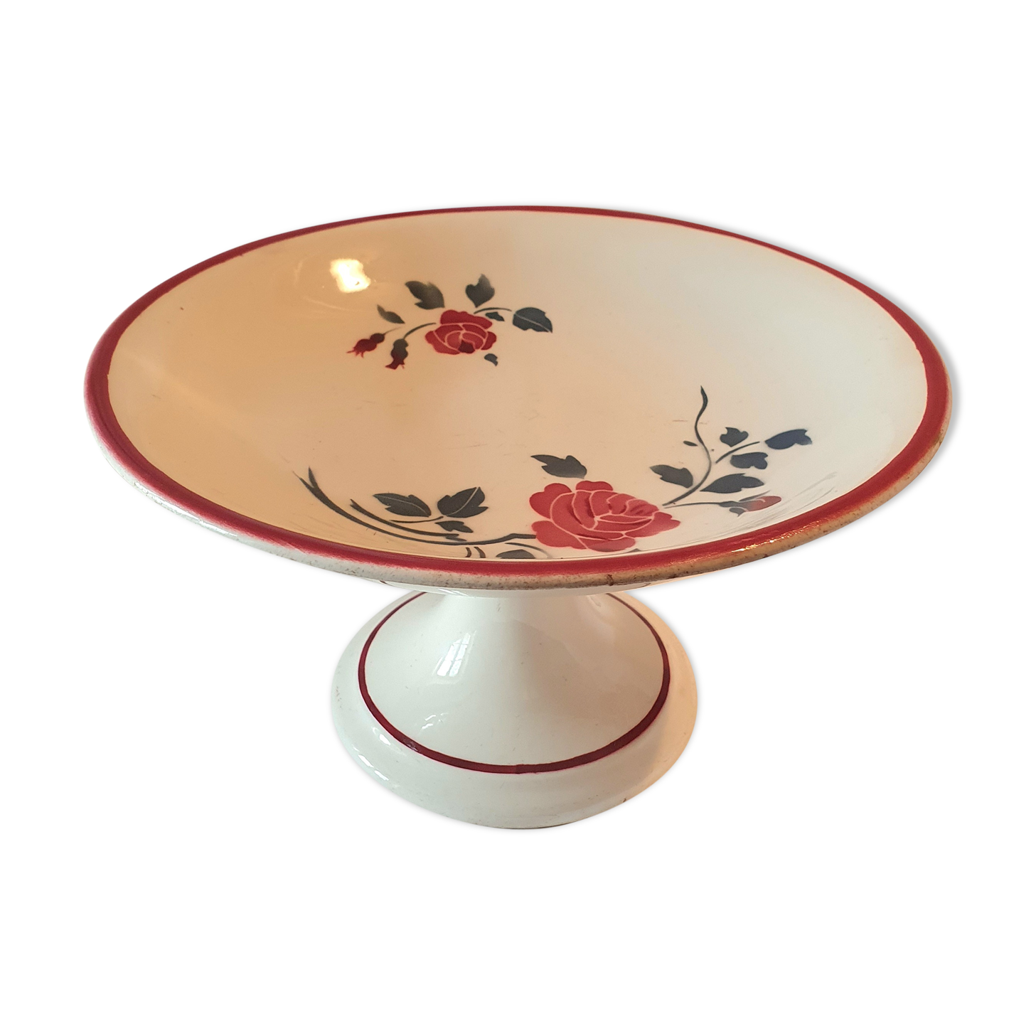 Cut on foot earthenware decoration roses