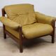Scandinavian leather and beech armchair, 1960