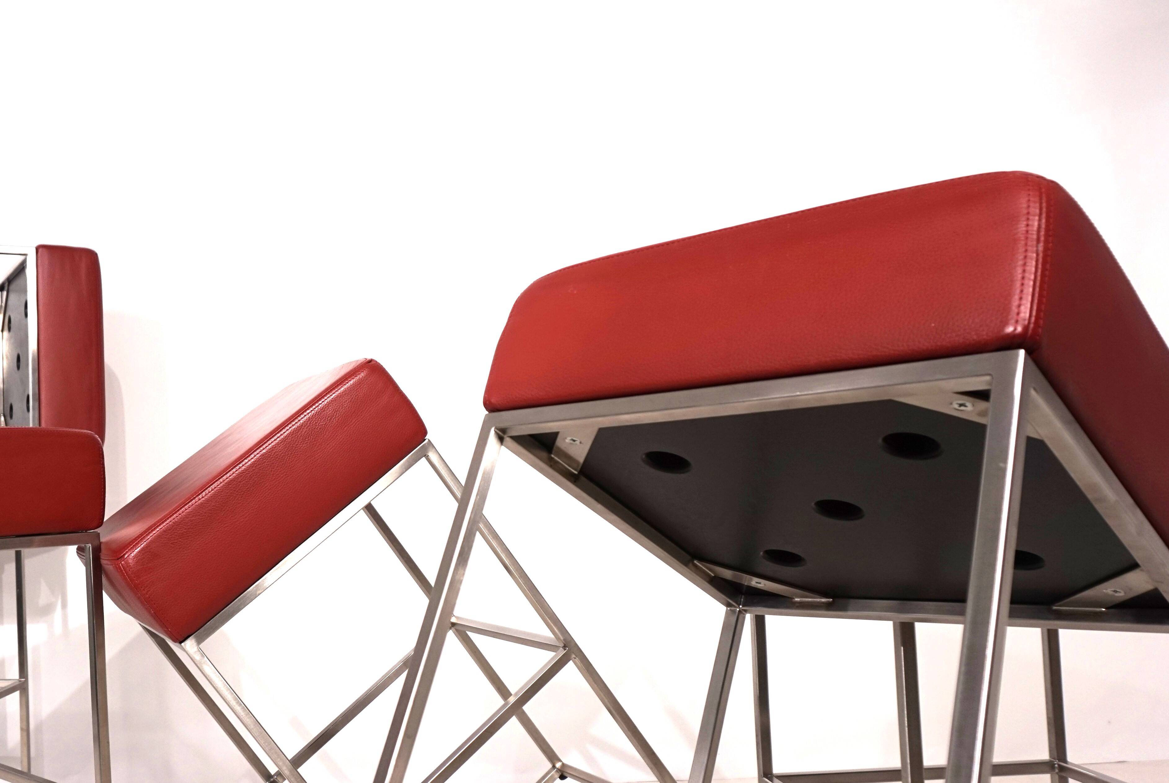 Ensemble de 6 tabourets de bar De Sede DS 218/55 par Paolo Piva, 2000