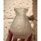 Vase or satin moulded glass hyacinth vase in Art Deco style circa 1930.