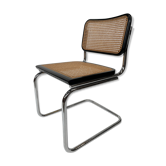 Chaise en chrome et noir