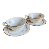 Duo of vintage floral cups