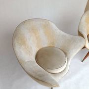 2 fauteuils œuf et canapé par Paged des années 50