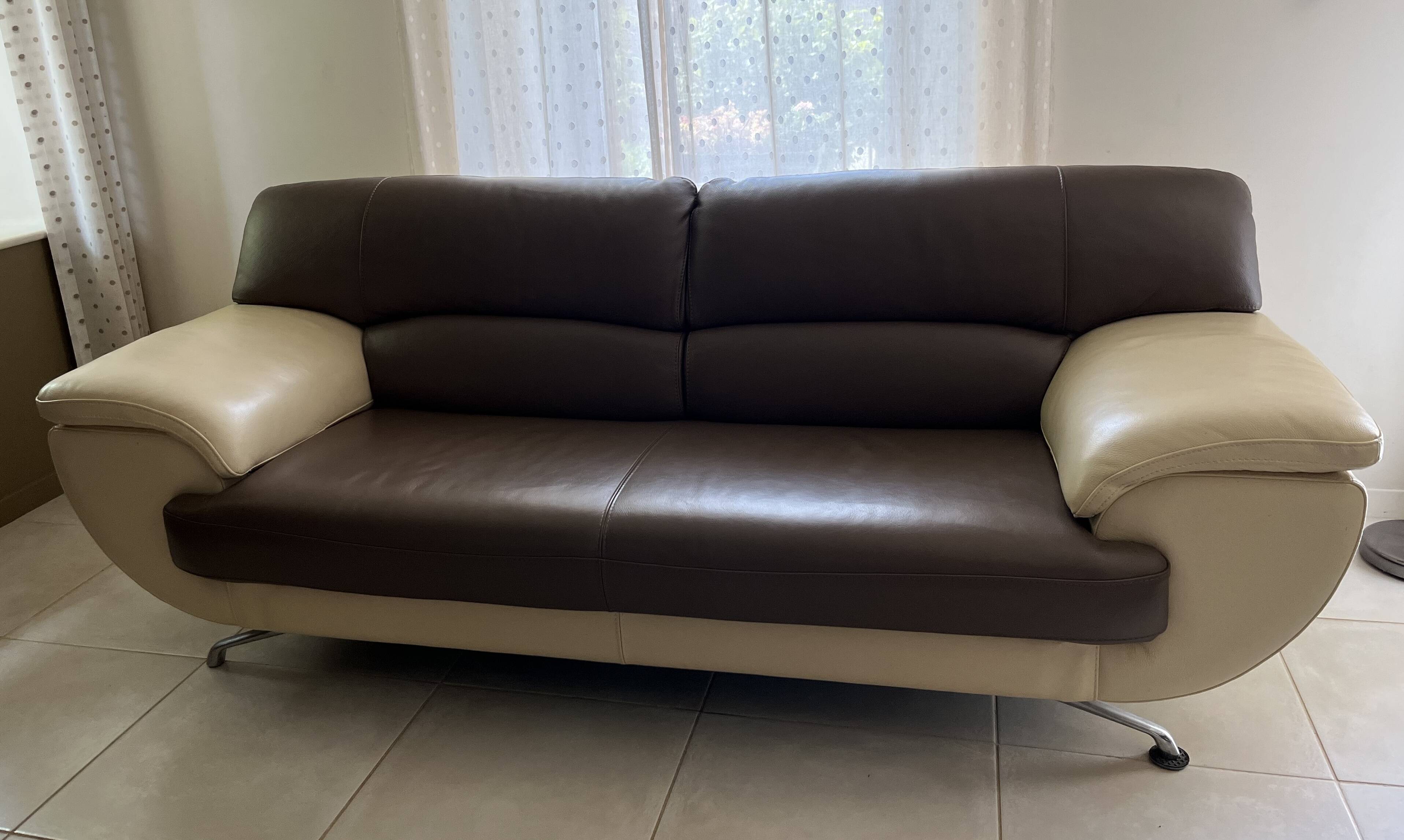 Leather sofa 3-seater and 2-seater