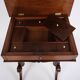 Antique side table with drawer - hand polished mahogany - turned legs - year 1880s
