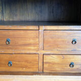 Armoire ethnique chic sculptée main bois massif - pièce unique fabriquée sur commande