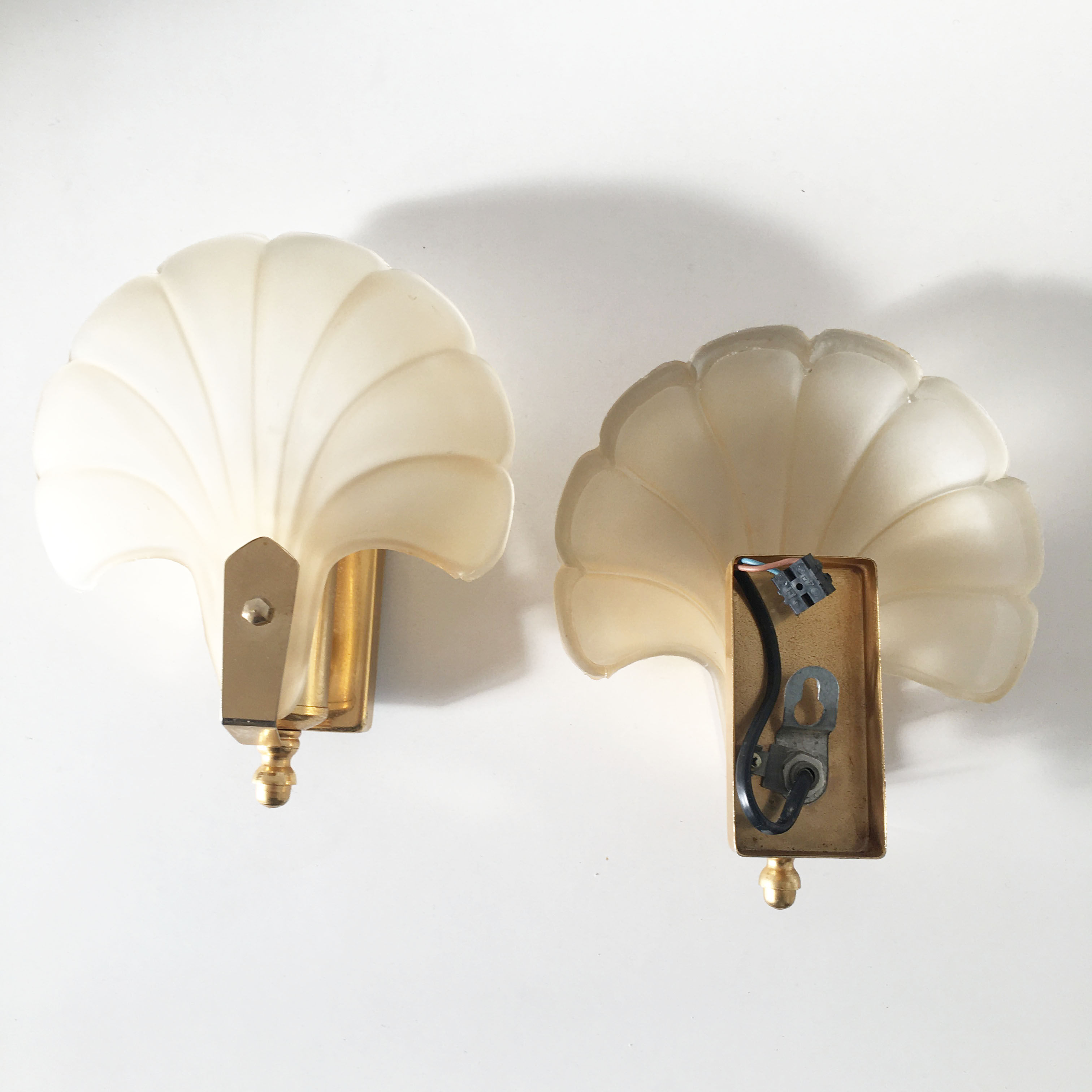 Pair of glass shell appliques