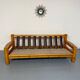 Canapé en pin massif et bouclette design scandinave des années 70