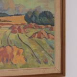 Original Swedish Oil on Canvas – “Landskap” – Vintage & Framed