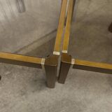 Set of 3 elm and smoked glass nesting tables 1970