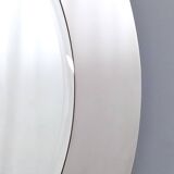 Round Wall Mirror with Mirrored Steel Frame, Italy