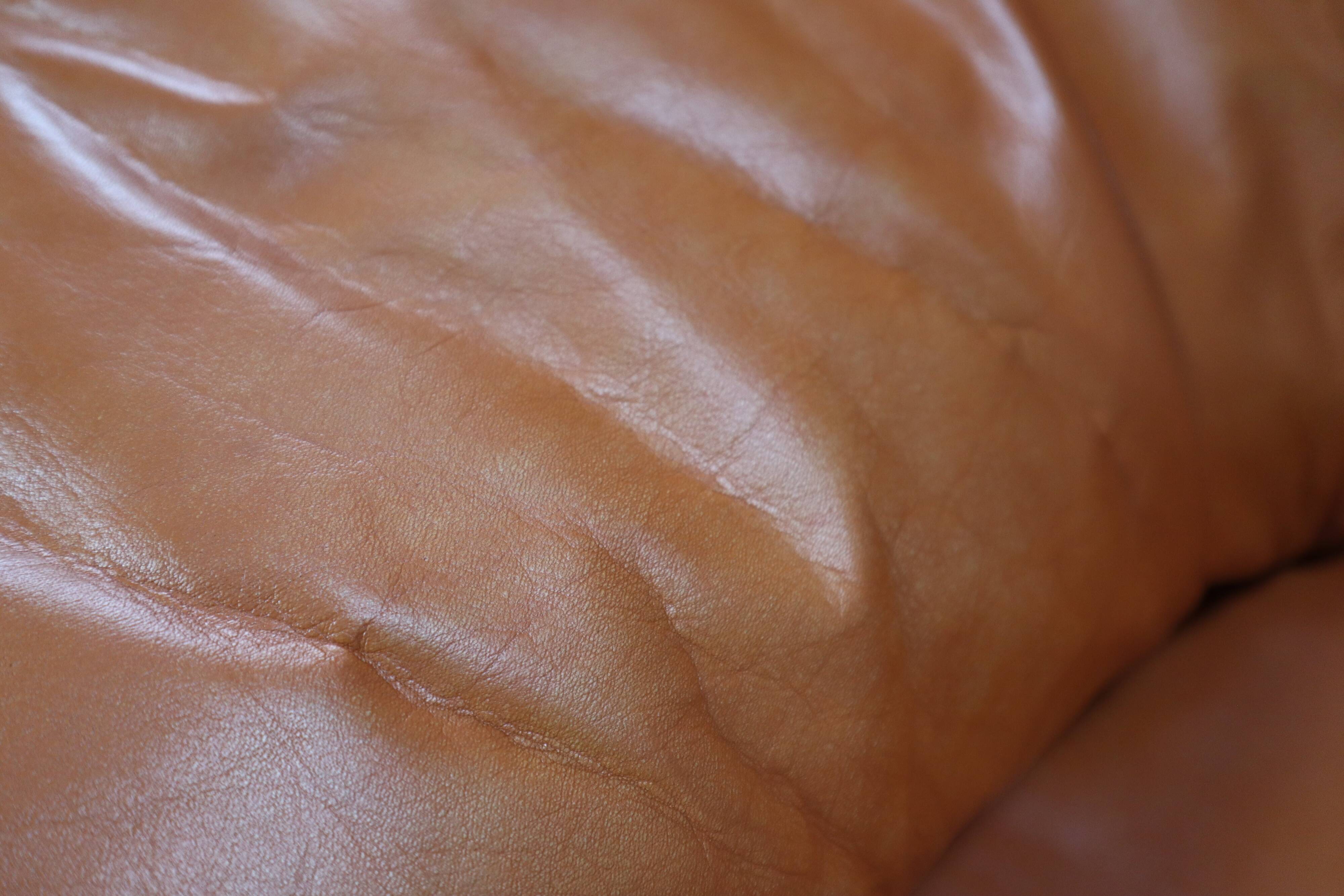 Vintage tripod lounge chair in leather, rattan and oak, Netherlands