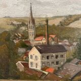 Tableau vue de Palaiseau J.Ansel 1955