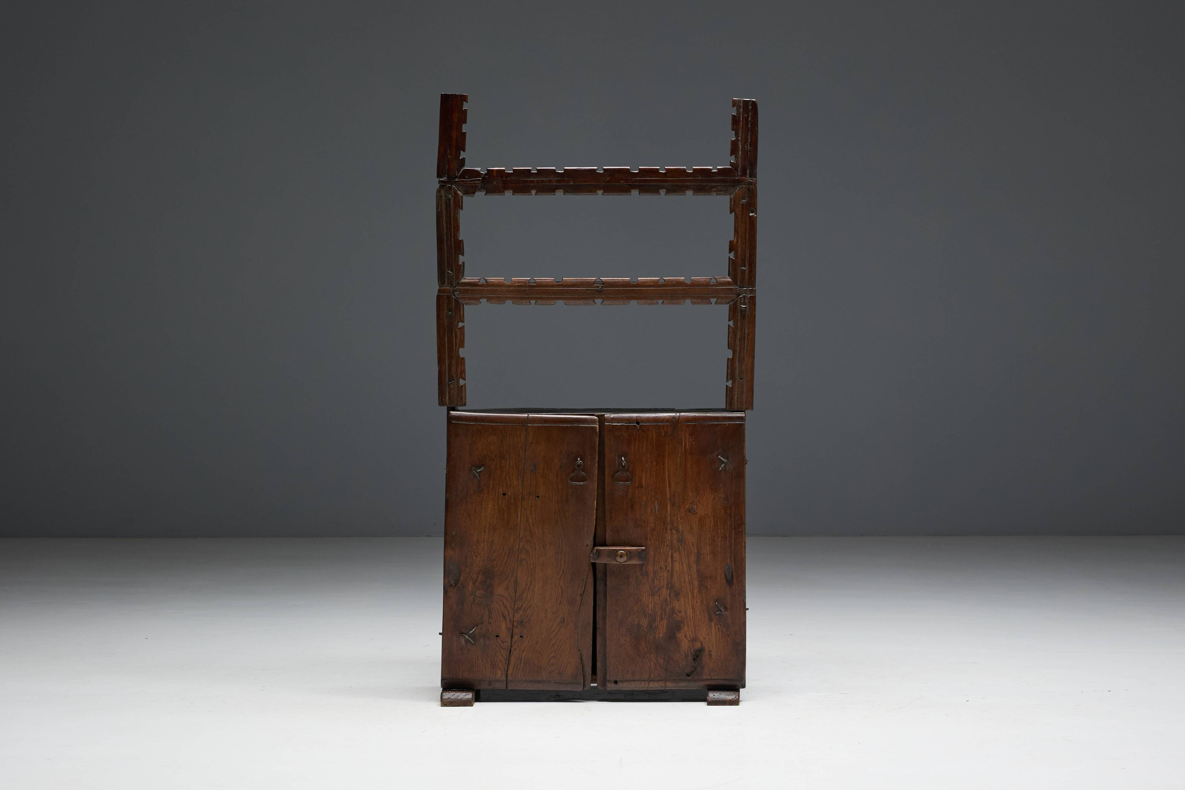 Antique Art Populaire Cabinet, France, 19th Century