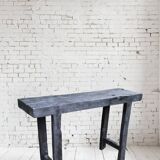 Shou sugi ban burnt wood console workbench