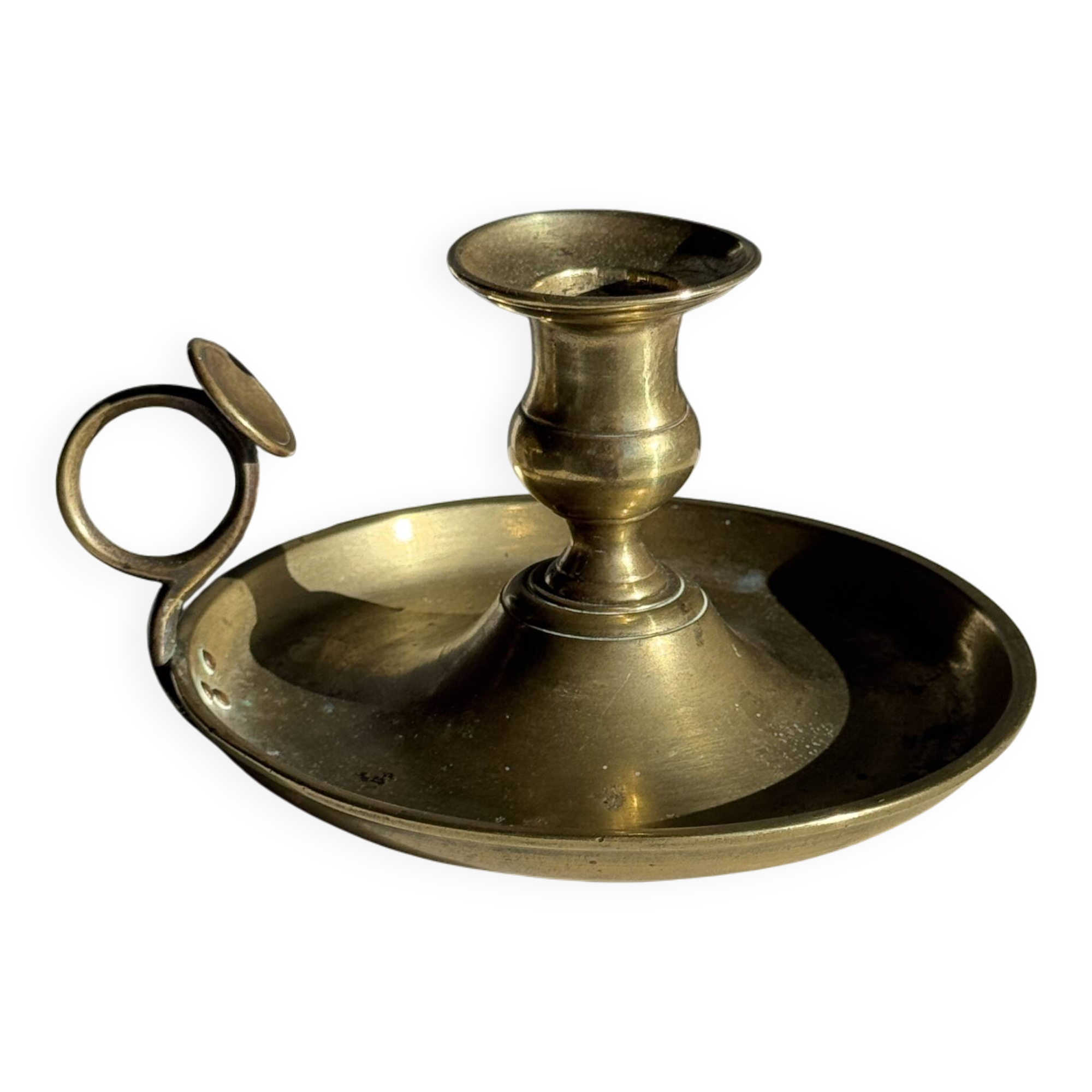 Antique gold hand candlestick H8 D14