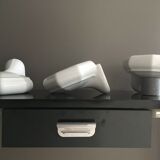 Lot of 3 appliques in white faience