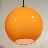 Vintage opaline orange pendant lamp Space Age